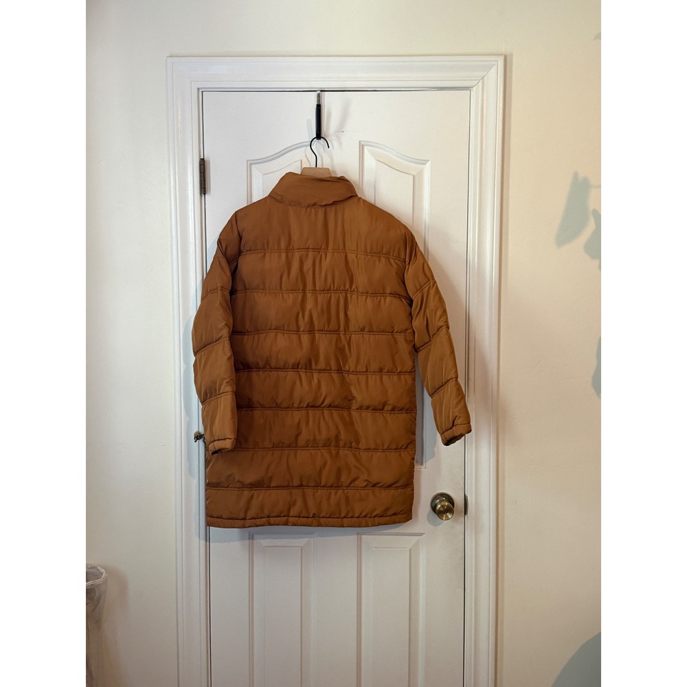 Carly Jean | Shay Puffer Jacket Small Tobacco Brown Quilted Mid-Length Coat - Picture 4 of 8